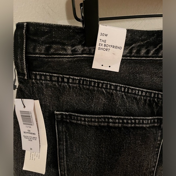 Aritzia Denim Forum Black Jean Shorts Distressed Cut Off The Ex Boyfriend 30 - Picture 9 of 11